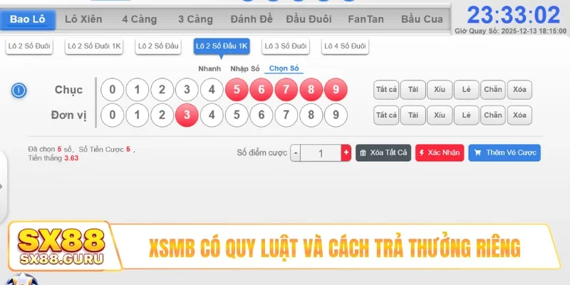 XSMB có quy luật và cách trả thưởng riêng